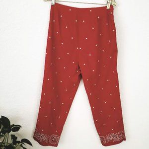 Cotton NWT Casual Corner Capris Embroidered with Silver Stars